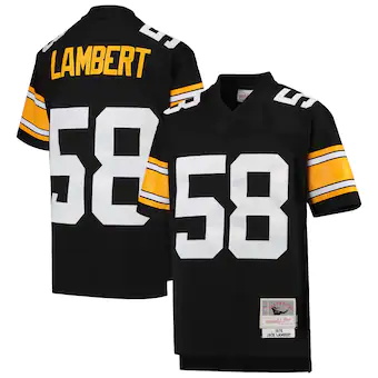 youth mitchell and ness jack lambert black pittsburgh steel